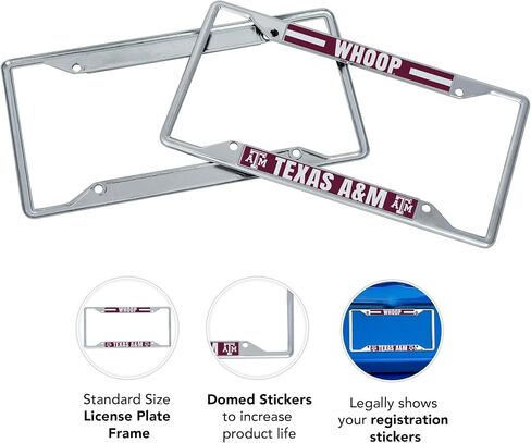 Desert Cactus Texas A&M University License Plate Frame Aggies TAMU Holder for Front or Back of Car Metal Car Tag Holder Officially Licensed (Slogan 2) in Saudi Arabia