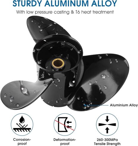 14 1/2 x19|3817468 Upgrade Aluminum Boat Propeller fit Volvo Penta SX Drive All Models Engines 130-300 HP 3 Blades 19 Spline Tooth RH in Saudi Arabia
