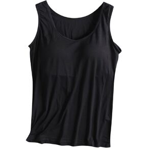 Built in Bra Tank Tops for Women Workout Sleeveless Tshirts Casual Basic Tanks Wide Strap Padded Tank Top in Saudi Arabia