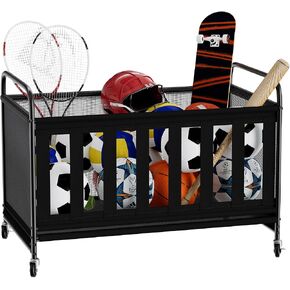 Ball Storage Bin Large with Wheels, Outdoor Ball Storage for Garage, Sports Equipment Organizer Storing Volleyball, Basketball, Toys, Soccer and Baseball in Saudi Arabia