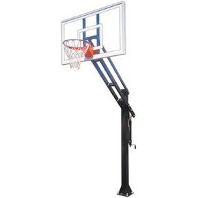 First Team Force Pro Steel-Glass In Ground Adjustable Basketball System44; Brick Red in Kuwait
