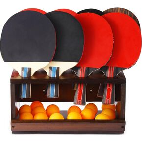 Ping Pong Paddle Holder Wall Mount & Desktop 2-in-1,Table Tennis Racket Display Organizer Holds 8 Rackets, Ping Pong Paddle Storage Rack in Game Room, Man Cave, Office, Home, Black in Kuwait