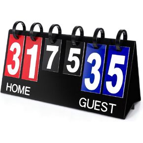 Portable Flip Scoreboard 6 Digits Tabletop Score Flipper Waterproof Flip Score Keeper Multi-Sport Scoreboard Flipper PVC Manual Scorekeeper for Indoor Outdoor Basketball Tennis Volleyball Soccer in Saudi Arabia