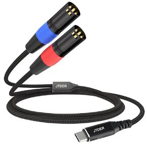 كابل صوت USB C إلى Dual XLR ذكر، كابل صوت ستيريو من النوع C إلى 2 XLR ذكر للهواتف الذكية، والكمبيوتر المحمول إلى مكبر صوت يعمل بالطاقة، وخلاط الصوت، ومكبر الصوت | تقليل الضوضاء وموصلات مطلية بالذهب - 6.6 قدم in Kuwait