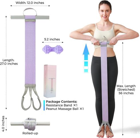 VICSKY Fabric Resistance Band with Handles & 2 Foot Loops - 120lb Exercise Band for Home Workout, Yoga & Full-Body Training, Leg Arm Chest Wrist - Portable Home Fitness Tools for Women in Saudi Arabia