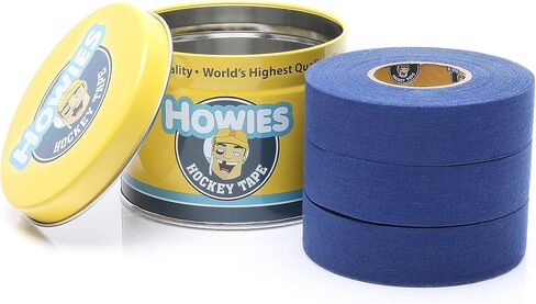 Howies 3 Pack Hockey Stick Premium Cloth Tape or Shin Tape 3-Pack You Choose Colors - Cloth (1 Inch by 24 Yards Long) Clear/Poly (1" x 30yds) with Free Tape TIN (Royal) in Saudi Arabia