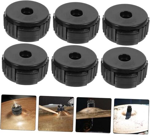 ibasenice 6pcs Cymbal Quick Release Caps for Drum Set Quick Assembly Nuts Easy to Install and Remove Sturdy Material Textured Grip Black in Saudi Arabia