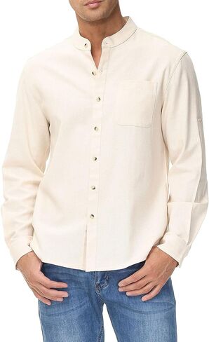 Men's Casual Long Sleeve Henley Shirt – Breathable Button-Down Shirt for Vacation & Streetwear in Saudi Arabia