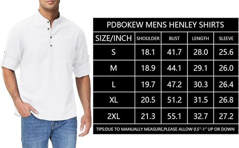 Men's Casual Long Sleeve Henley Shirt – Breathable Button-Down Shirt for Vacation & Streetwear in Saudi Arabia
