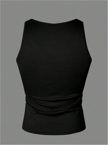 OYOANGLE Men's Scoop Neck Ribbed Crop Tank Top Basic Solid Fitted Sleeveless Muscle Tops Undershirts in Saudi Arabia