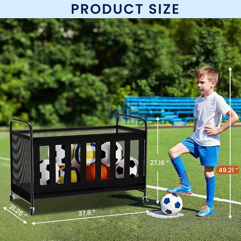 Ball Storage Bin Large with Wheels, Outdoor Ball Storage for Garage, Sports Equipment Organizer Storing Volleyball, Basketball, Toys, Soccer and Baseball in Saudi Arabia