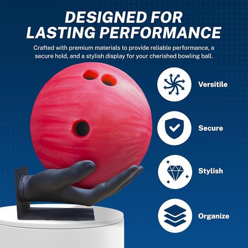 Hand-Sculptured Bowling Ball Holder & Stand - Durable Non-Slip Stylish Display Organizer for Bowling Enthusiasts, Sports Memorabilia, Home, Man Cave, Game Room Decor, or Professional Showcase in Kuwait