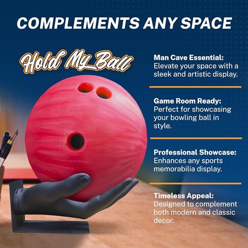 Hand-Sculptured Bowling Ball Holder & Stand - Durable Non-Slip Stylish Display Organizer for Bowling Enthusiasts, Sports Memorabilia, Home, Man Cave, Game Room Decor, or Professional Showcase in Kuwait