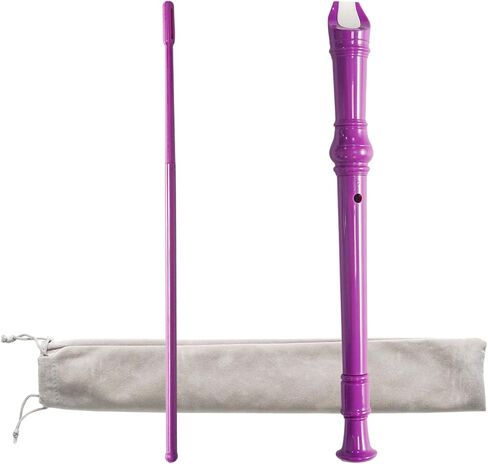 Purple Soprano Recorder Instrument 8 Hole C Key Baroque Fingering Clarinet ABS Music Flute with Cleaning Rod and Storage Bag in Saudi Arabia