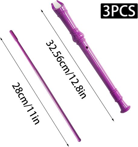 Purple Soprano Recorder Instrument 8 Hole C Key Baroque Fingering Clarinet ABS Music Flute with Cleaning Rod and Storage Bag in Saudi Arabia