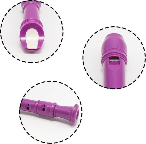 Purple Soprano Recorder Instrument 8 Hole C Key Baroque Fingering Clarinet ABS Music Flute with Cleaning Rod and Storage Bag in Saudi Arabia