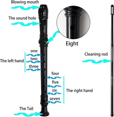 Purple Soprano Recorder Instrument 8 Hole C Key Baroque Fingering Clarinet ABS Music Flute with Cleaning Rod and Storage Bag in Saudi Arabia