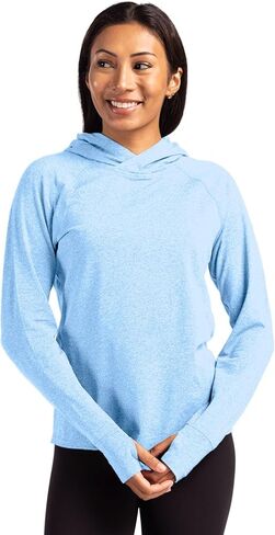 Cutter & Buck Adapt Knit Recycled Womens Heathered Hooded Pullover in Saudi Arabia