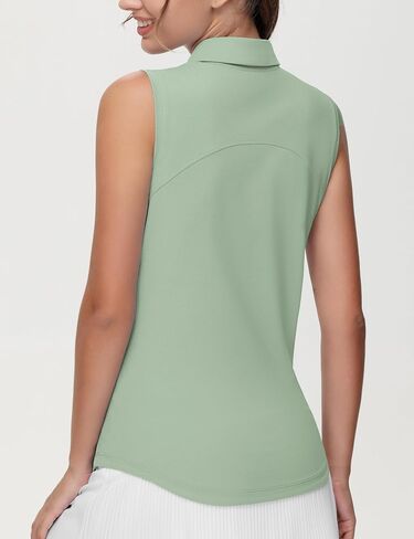 Women's Sleeveless Tennis Polo Shirts Collared Slim Fit Breathable Workout Golf Tank Tops in Saudi Arabia