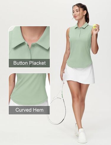 Women's Sleeveless Tennis Polo Shirts Collared Slim Fit Breathable Workout Golf Tank Tops in Saudi Arabia