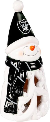 Team Sports America Las Vegas Raiders Snowman LED Christmas Garden Statuary, 8 in in Saudi Arabia