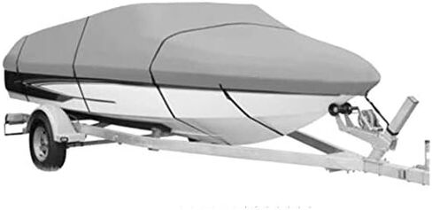 SBU Grey Heavy-Duty Boat Cover Compatible for GLASTRON GT-205 BR W/EXTD SWPF 2008-600 Denier Woven Polyester - 2 Year Warranty & Storage Bag Included in Saudi Arabia
