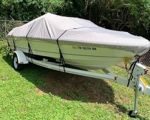 SBU Grey Heavy-Duty Boat Cover Compatible for GLASTRON GT-205 BR W/EXTD SWPF 2008-600 Denier Woven Polyester - 2 Year Warranty & Storage Bag Included in Saudi Arabia