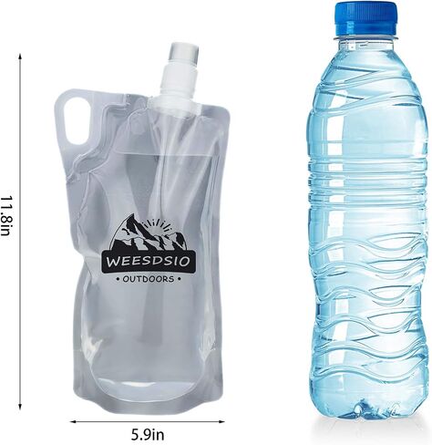 5-Pack 1L Hiking Collapsible Water Bottles with Mountaineering Buckle (Not Suitable for Climbing) BPA-Free Foldable Backpacking Water Bottle for Camping Hiking Running Cycling Mountaineering in Saudi Arabia