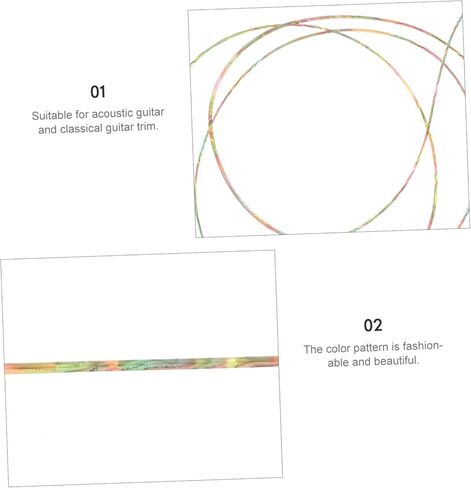Kisangel Guitar Binding Purfling Edging Strips Stylish Rainbow Color Decorative Strips for Acoustic Classical and Electric Guitars Easy to Cut for in Saudi Arabia
