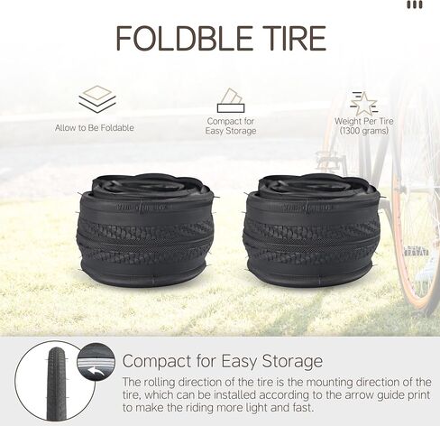 700x25C/28C Bike Tire Anti-Slip Foldable Replacement All Terrain Tire 2 Pack with Levers for Road Bike in Saudi Arabia