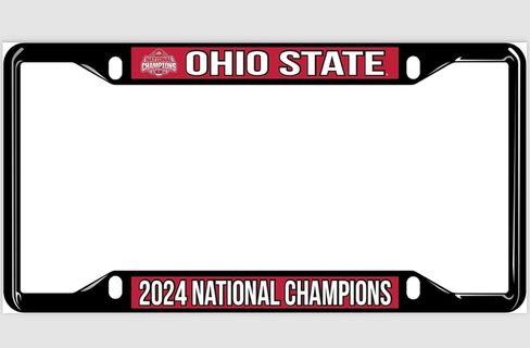 Ohio State Buckeyes 2024 National Champions License Plate Frame, Black in Saudi Arabia
