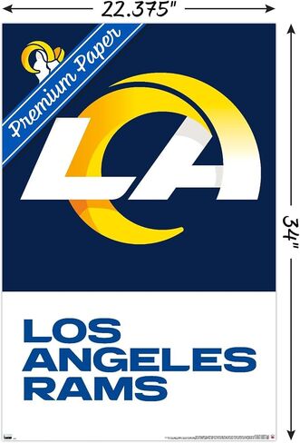 Trends International NFL Los Angeles Rams - Logo 20 Wall Poster, 22.375" x 34", Premium Unframed Version in Saudi Arabia