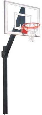 First Team Legend Jr. Ultra Steel-Glass In Ground Fixed Height Basketball System44; Black in Saudi Arabia