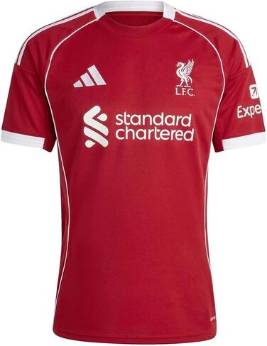 adidas Liverpool FC 25/26 Men's Home Jersey (US, Alpha, Medium, Regular, Regular, Strawberry Red) in Saudi Arabia