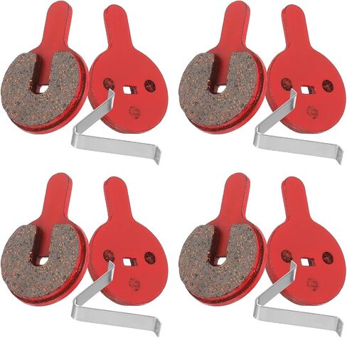 HARFINGTON 4set Disc Brake Pad 0.88" x 1.32" Semi-Metallic Resin Bike Brake Pads with Spring for BB7 M355 M446 M640 Mountain Road Bikes, Red in Saudi Arabia