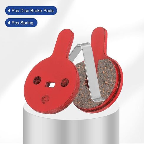 HARFINGTON 4set Disc Brake Pad 0.88" x 1.32" Semi-Metallic Resin Bike Brake Pads with Spring for BB7 M355 M446 M640 Mountain Road Bikes, Red in Saudi Arabia