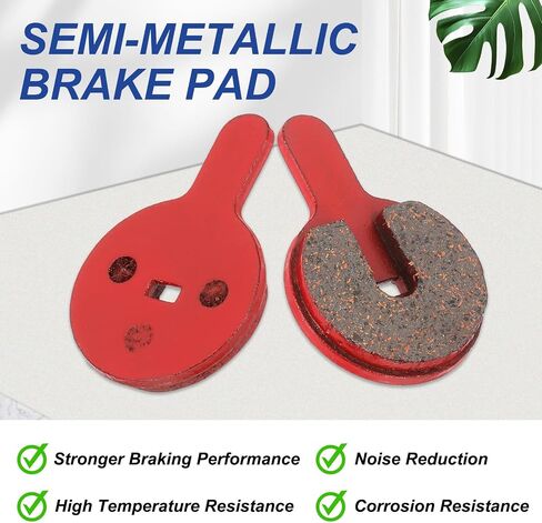 HARFINGTON 4set Disc Brake Pad 0.88" x 1.32" Semi-Metallic Resin Bike Brake Pads with Spring for BB7 M355 M446 M640 Mountain Road Bikes, Red in Saudi Arabia