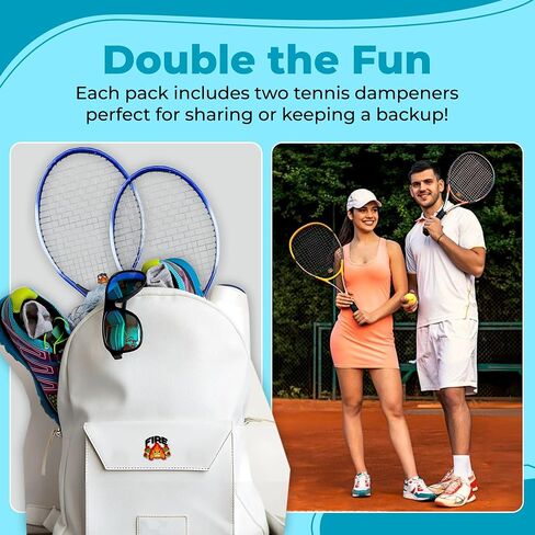 Tennis Racket Dampener - Cute Designs - Vibration & Noise-Reducing Tennis Shock Absorber for Racquets - Secure, Easy-Install Accessories for Players of All Levels in Saudi Arabia