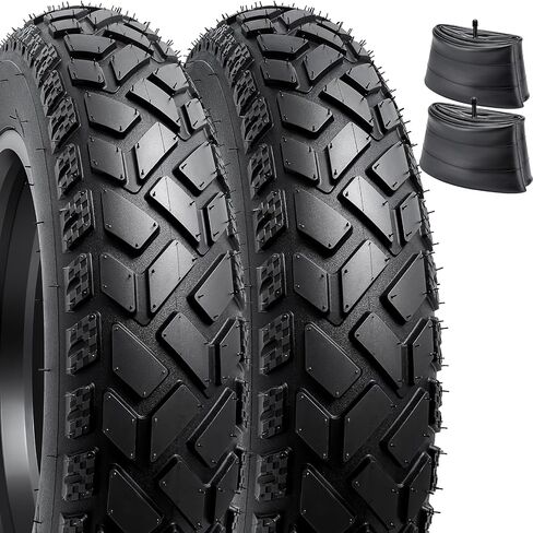 2-PCS Heavy Duty 18" x4.0 Fat E-Bike Tires and 18X4 Heavy Duty Fat Bike Tubes Scharder Valve Compatible with 18 x 4.0 Electric Bike All-Terrain Directional Tread Bicycle Tires and Tubes (Y-1398) in Saudi Arabia