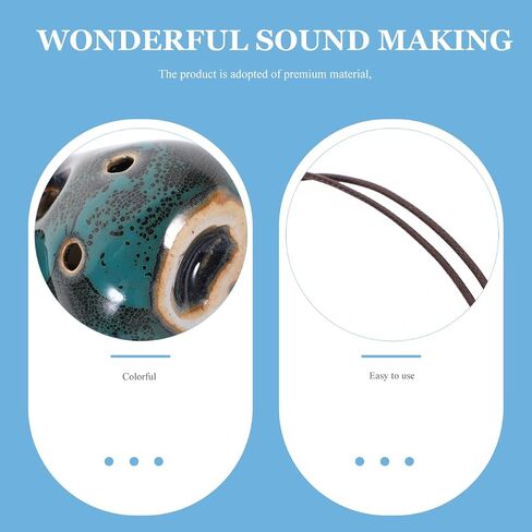 SUPVOX 6-Hole Ceramic Ocarina C Alto Flute: Portable Beginner Music Instrument with Glaze Finish - Random Color in Saudi Arabia