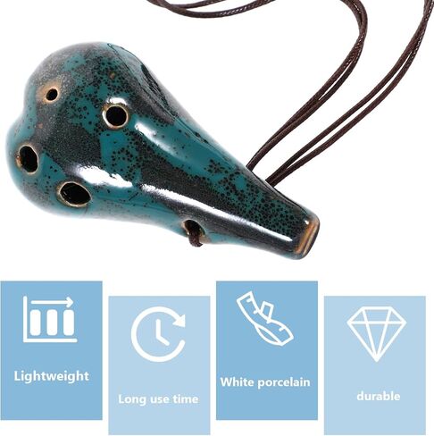 SUPVOX 6-Hole Ceramic Ocarina C Alto Flute: Portable Beginner Music Instrument with Glaze Finish - Random Color in Saudi Arabia