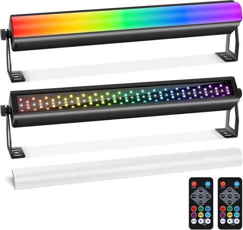 شريط أضواء LED للمسرح بكسل، 40 وات 108 LED RGB+W DMX شريط أضواء مع غطاء قابل للفصل 2 في 1 بكسل وتأثيرات إضاءة ستروب عن طريق جهاز التحكم عن بعد DMX512 صوت مفعل لنادي DJ لحفلات الزفاف in Kuwait