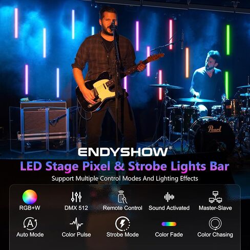 شريط أضواء LED للمسرح بكسل، 40 وات 108 LED RGB+W DMX شريط أضواء مع غطاء قابل للفصل 2 في 1 بكسل وتأثيرات إضاءة ستروب عن طريق جهاز التحكم عن بعد DMX512 صوت مفعل لنادي DJ لحفلات الزفاف in Kuwait