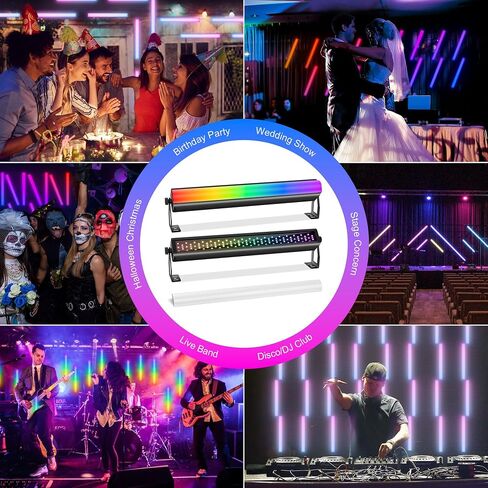 شريط أضواء LED للمسرح بكسل، 40 وات 108 LED RGB+W DMX شريط أضواء مع غطاء قابل للفصل 2 في 1 بكسل وتأثيرات إضاءة ستروب عن طريق جهاز التحكم عن بعد DMX512 صوت مفعل لنادي DJ لحفلات الزفاف in Kuwait