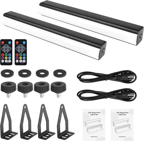 شريط أضواء LED للمسرح بكسل، 40 وات 108 LED RGB+W DMX شريط أضواء مع غطاء قابل للفصل 2 في 1 بكسل وتأثيرات إضاءة ستروب عن طريق جهاز التحكم عن بعد DMX512 صوت مفعل لنادي DJ لحفلات الزفاف in Kuwait