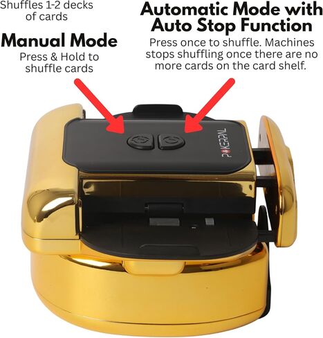 Automatic Card Shuffler for 1-2 Decks, Dual Mode Card Shuffler with Auto-Stop Function, USB-C Rechargeable Battery, suitable for UNO, Skip-Bo, Poker, Blackjack, Texas Hold’em in Saudi Arabia