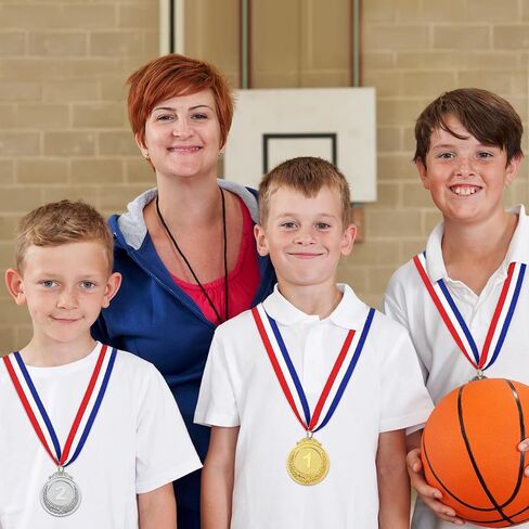 3Pcs Gold Silver Bronze Medals Winner Award Medals with Ribbon Gold Silver Bronze Prizes for Kids School Sports Meeting Sports Events Competitions Party Decorations in Saudi Arabia