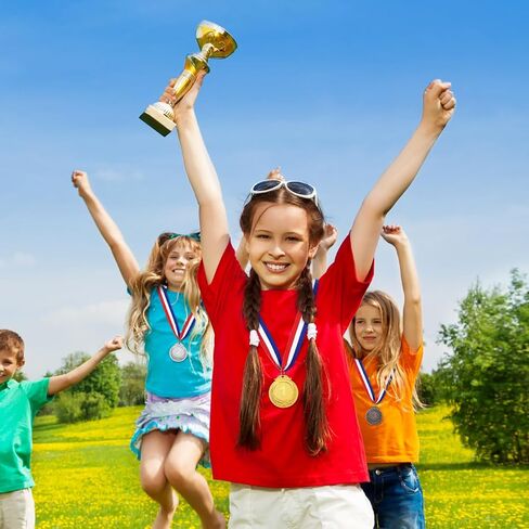 3Pcs Gold Silver Bronze Medals Winner Award Medals with Ribbon Gold Silver Bronze Prizes for Kids School Sports Meeting Sports Events Competitions Party Decorations in Saudi Arabia
