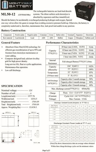 Mighty Max Battery 12V 50AH Replacement Battery compatible with Minn Kota Trolling Motors in Saudi Arabia