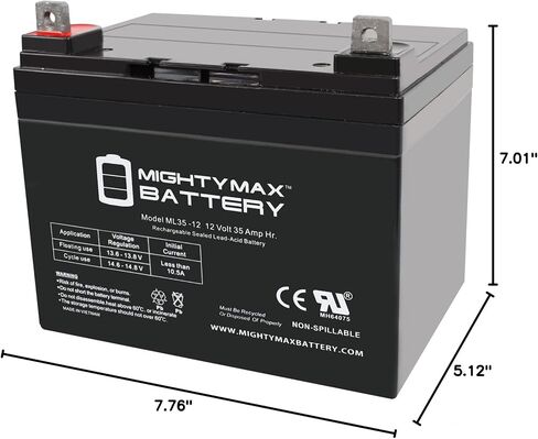 Mighty Max Battery 12V 35AH Wilderness Tarpon 100 Kayak Trolling Motor Battery in Saudi Arabia